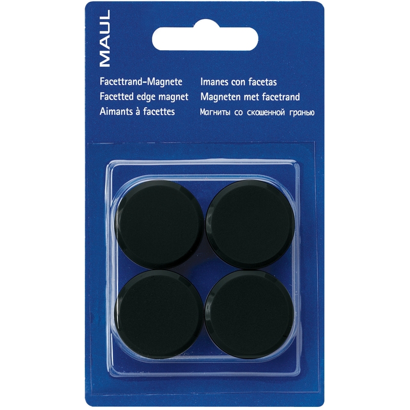 Maul Magnete, 30 mm, schwarz, 4 Stück - 4002390027274_01_ow