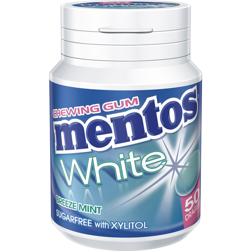 Mentos Chewing-gum White Breeze Menthe, 75 g, 6 pièces 