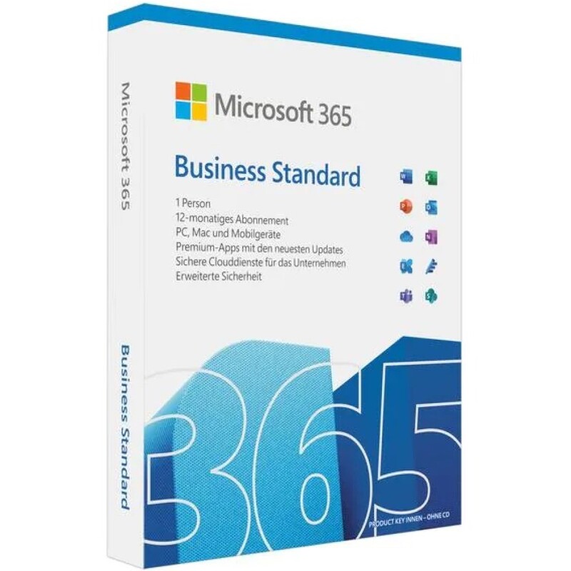 Microsoft 365 Business Standard, 1 User, Deutsch - 889842861471_01_ow