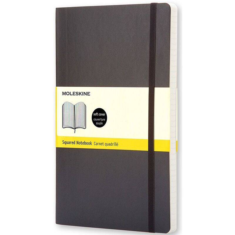 Moleskine Classic carnet de notes, couverture souple, A5, quadrillé 5 mm, noir - 9788883707186_01_ow