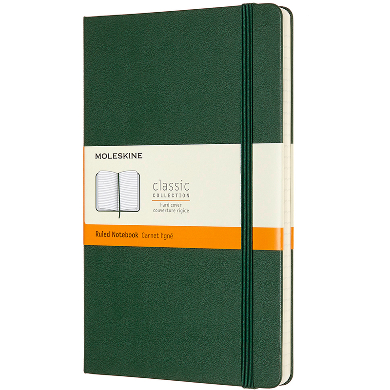 Moleskine Classic Notizbuch, Hardcover, A5, liniert, myrtengrün - 8058647629063_01_ow