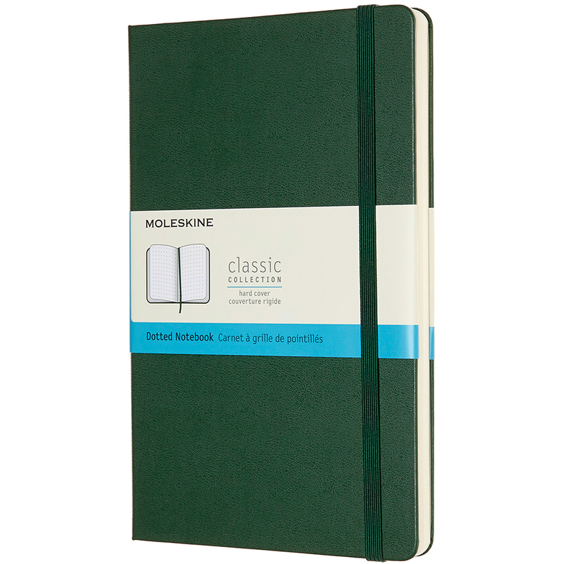 Moleskine Classic Notizbuch, Hardcover, A5, gepunktet, myrtengrün - 8058647629094_01_ow