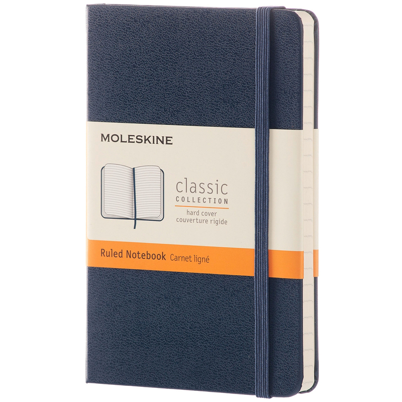 Moleskine Classic Notizbuch, Hardcover, A6, liniert, saphirblau - 8051272893564_01_ow