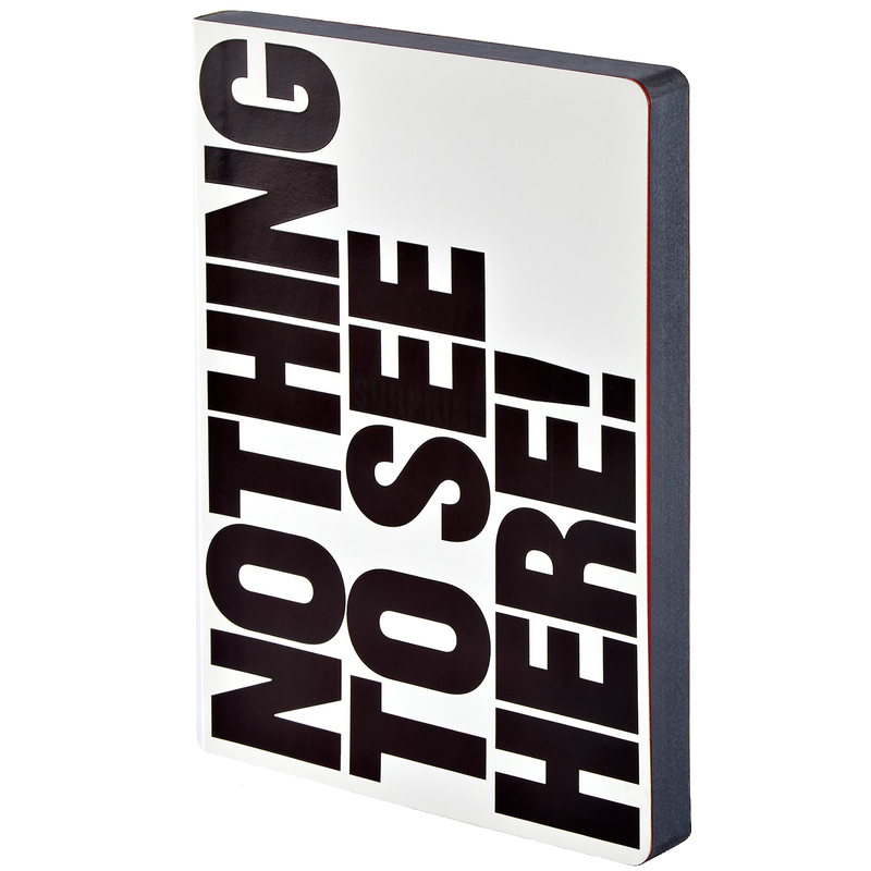 nuuna Graphic L Thermo Notizbuch, Nothing to see here, Leder, 165 x 220 mm, gepunktet, weiss - 4260358552408_01_ow