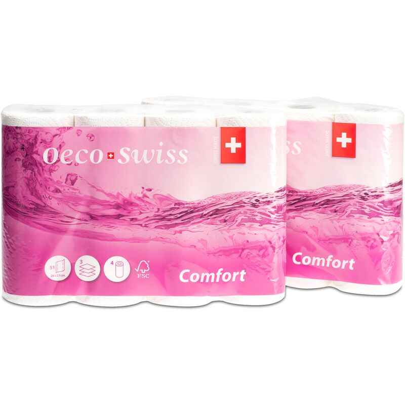 Oeco Swiss Haushaltspapier Comfort, hochweiss, 4 Rollen - 7610378185105_01_ow