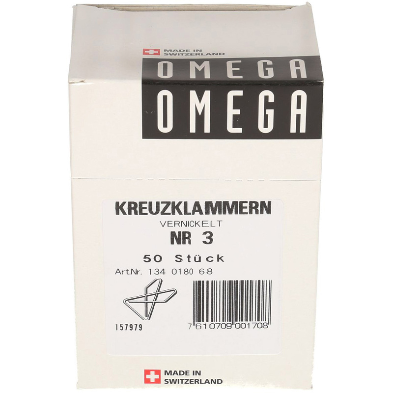 Omega Kreuzklammern, Nr. 3, 65 mm, 50 Stück - 7610709001708_01_ow