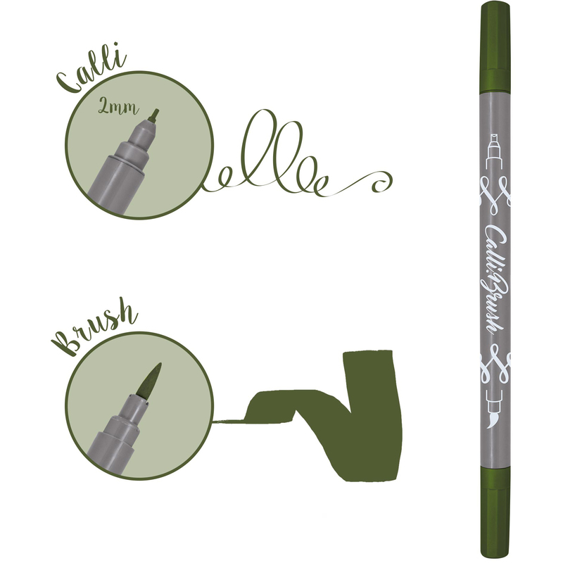 ONLINE feutre CalliBrush Double Tip, olive - 4014421190710_03_ow