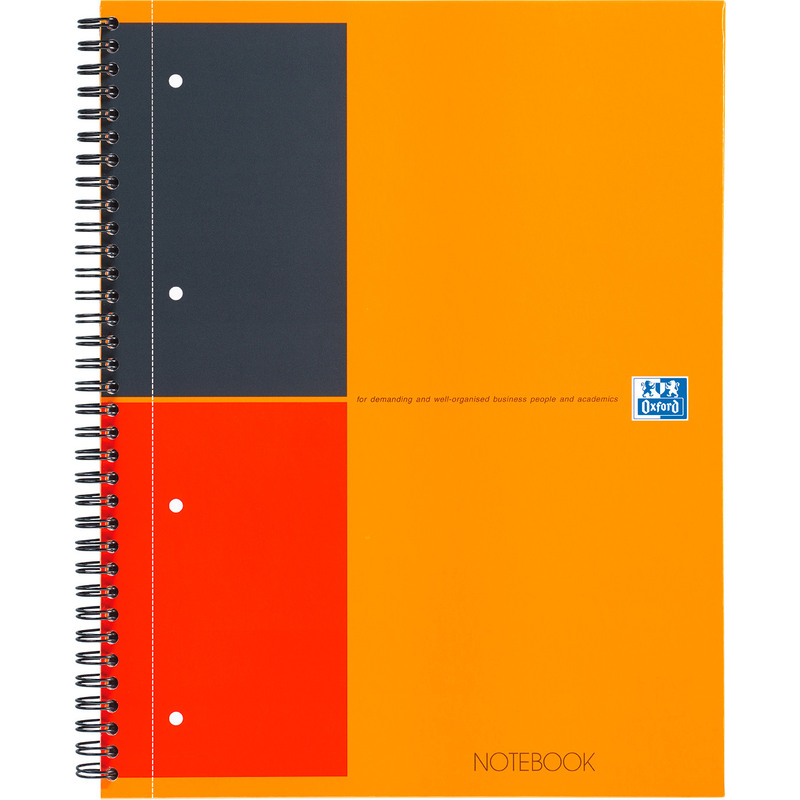 Oxford International Notebook Spiralheft, A4, liniert mit Rand - 3020120012025_01_ow