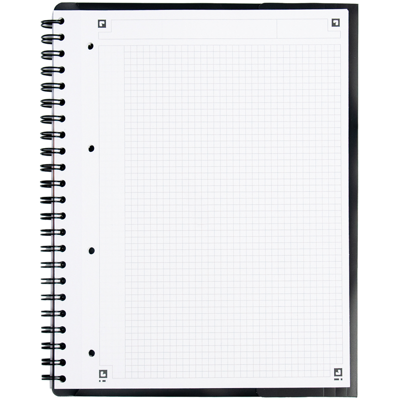 Oxford Meetingbook cahier à spirale, A4, quadrillé 5 mm, gris - 3020120017013_02_ow