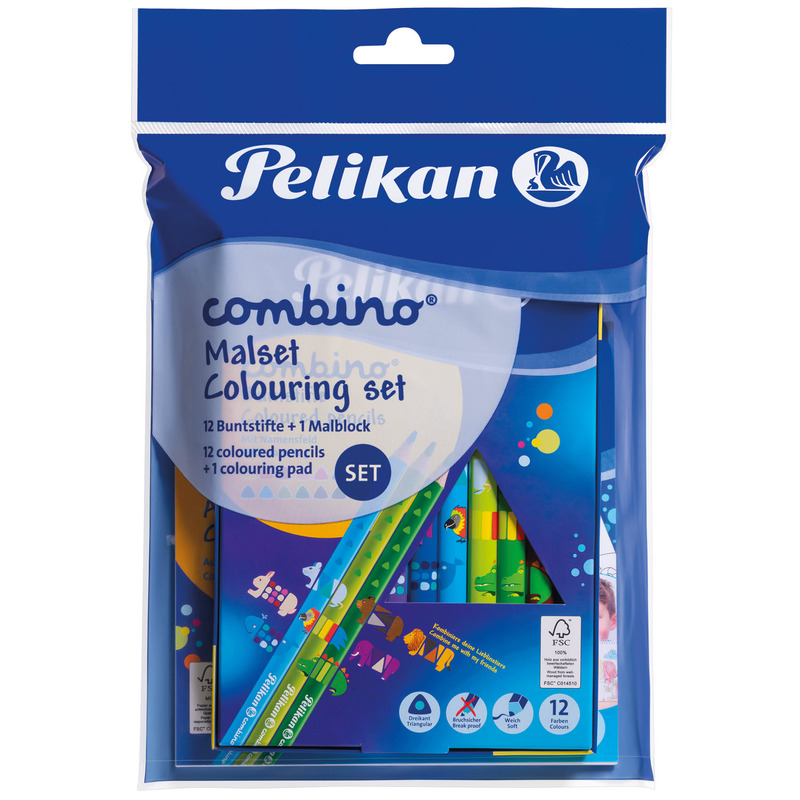 Pelikan Combino kit de coloriage, crayons de couleur et bloc de