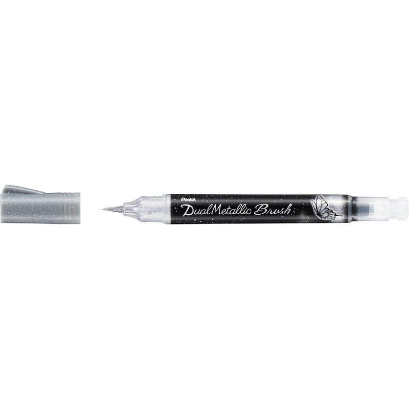 Pentel stylo à pinceau Dual Metallic Brush, argenté - 4902506377340_01_ow
