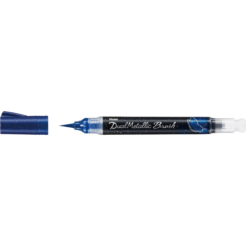 Pentel stylo à pinceau Dual Metallic Brush, bleu - 884851056597_01_ow