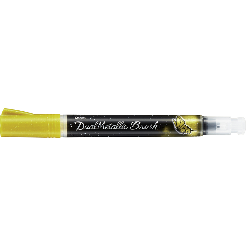 Pentel stylo à pinceau Dual Metallic Brush, doré - 4902506377333_02_ow