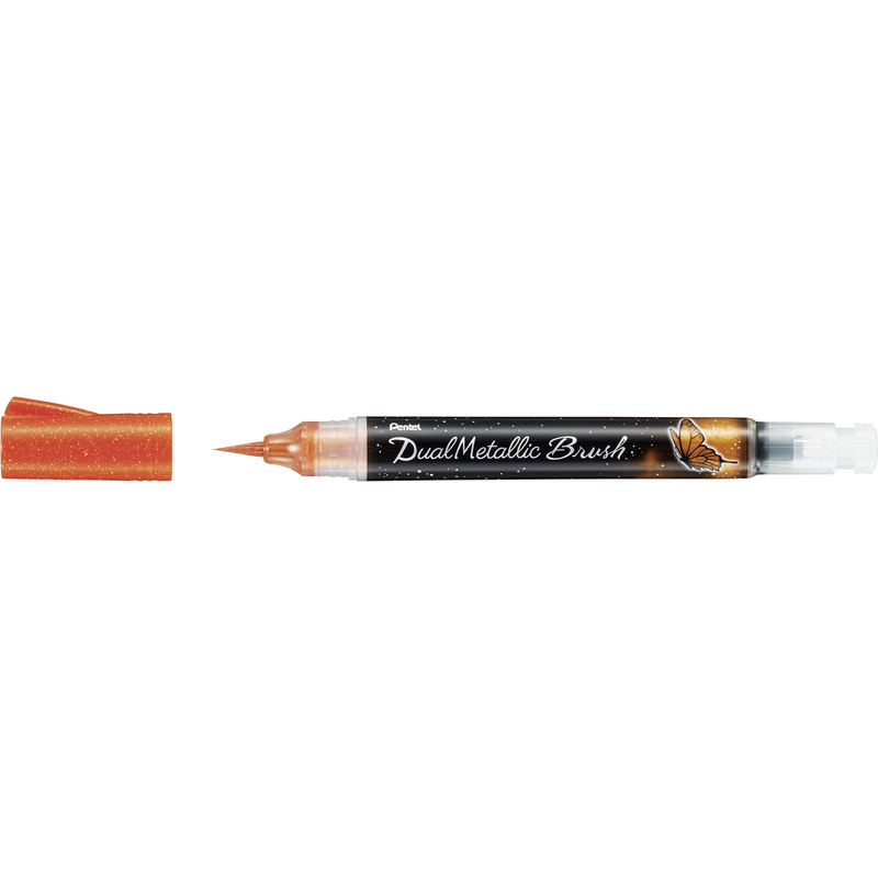 Pentel stylo à pinceau Dual Metallic Brush, orange - 4902506377302_01_ow