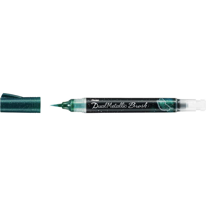 Pentel stylo à pinceau Dual Metallic Brush, vert - 4902506377296_01_ow