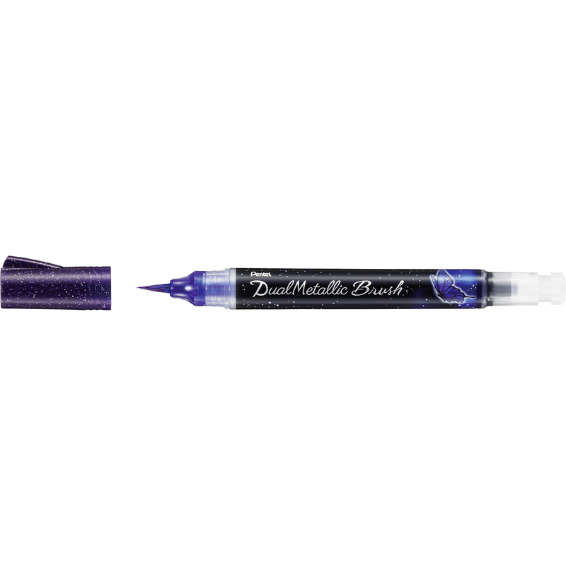 Pentel stylo à pinceau Dual Metallic Brush, violet - 4902506377326_01_ow