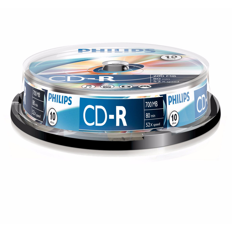 Philips CD-R, 0.7 GB, Spindel, 10 pièces - 8712581334543_01_ow