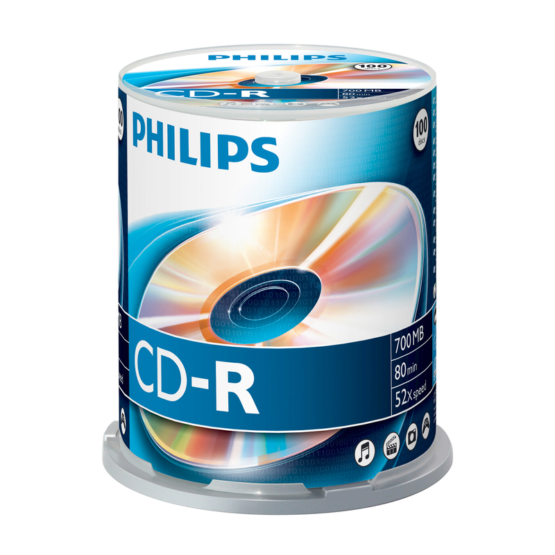 Philips CD-R, 0.7 GB, Spindel, 100 pièces - 8710895794060_01_ow