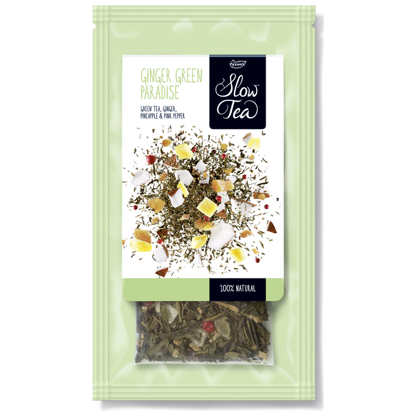 Pickwick Tee Slow Tea Ginger Green Paradise, 3 g, 25 Stück - 8711000307915_01_ow
