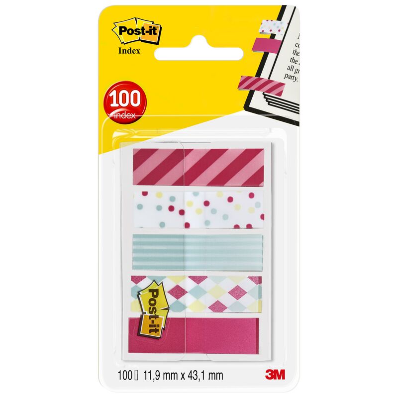 Post-it Index Marker Candy, 11.9 x 43.1 mm, 5 x 20 Blatt - 4054596002739_01_ow
