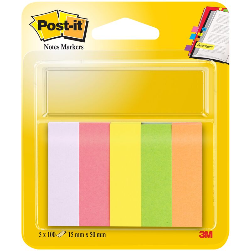 Post-it Index Marker Papier, 15 x 50 mm, 5 x 100 Blatt - 3134375317160_01_ow