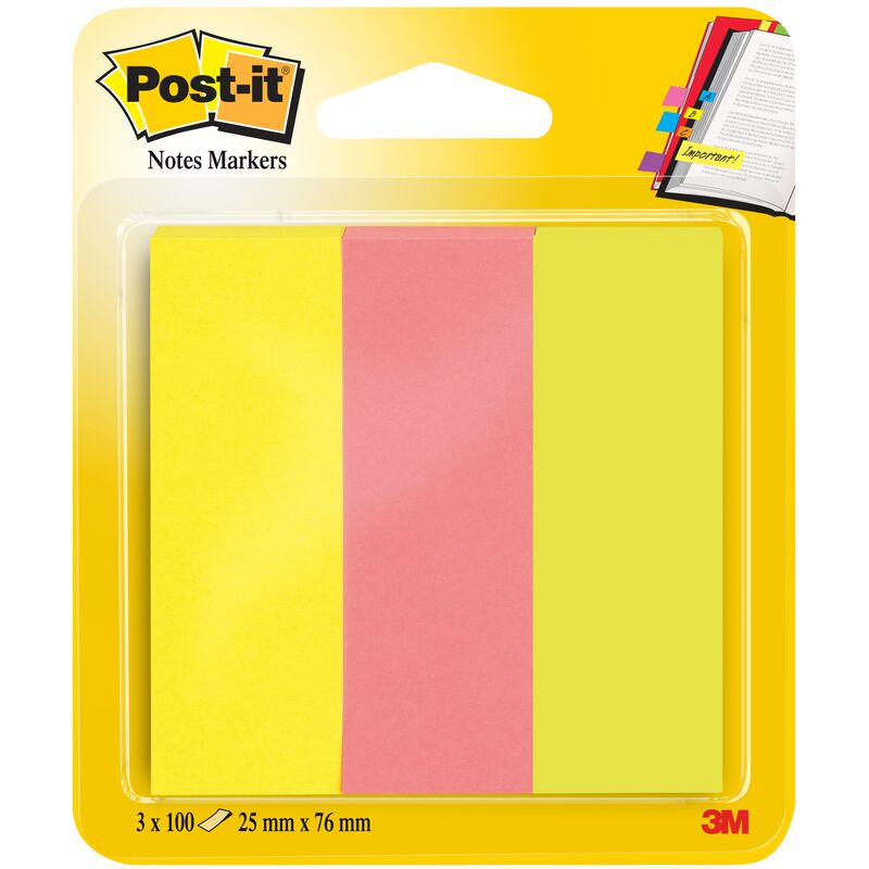 Post-it Index Marker, Papier, 25 x 76 mm, 3 x 100 Blatt - 3134375317153_01_ow