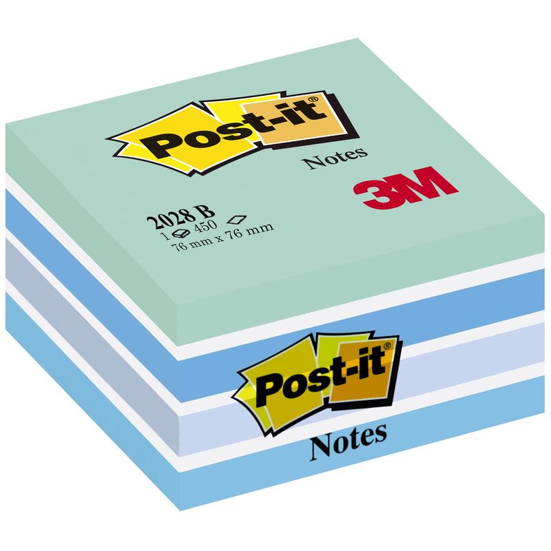 Post-it notes adhésives cube, 76 x 76 mm, 450 feuilles 