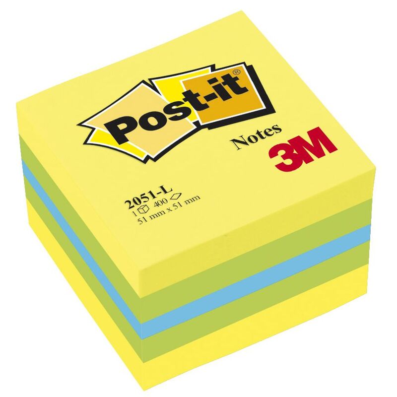 Post-it notes adhésives cube Mini, 51 x 51 mm, 400 feuilles