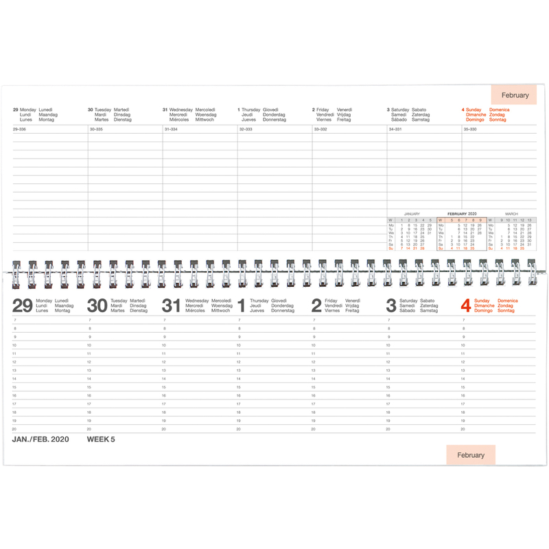2025 Landscape Appointment Book - Weekly Planner 305x105mm Gold Cover 128 Pages
