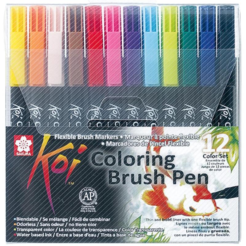Sakura feutres pinceaux Koi Colouring Brush Pen, étui de 12, assorties - 84511391772_01_ow