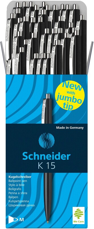 Schneider Kugelschreiber K15, schwarz, 50 Stück - 7630006761372_01_ow