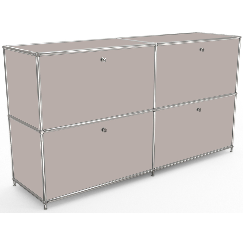 Sideboard VEROM, 4 portes à charnière, taupe - 7613346125004_01_ow