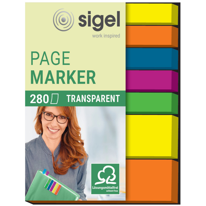 Sigel Index Marker Mix, 6.12 x 50 mm, 7 x 40 Blatt - 4004360902420_01_ow