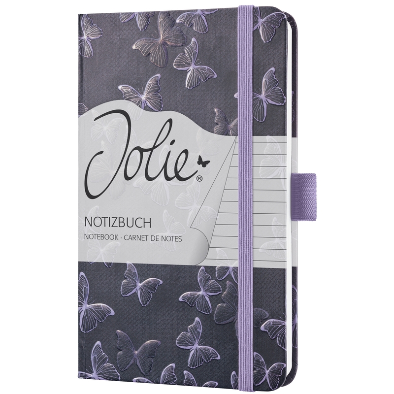 Sigel carnet de notes, 95 x 150 mm, ligné, violet/papillons - 4004360828034_01_ow
