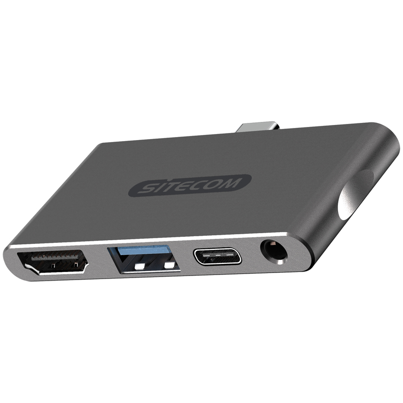 Sitecom Multiport Adapter CN-392, USB-C - HDMI, USB-A, Klinke 3.5 mm, USB-C,  0.1 m 