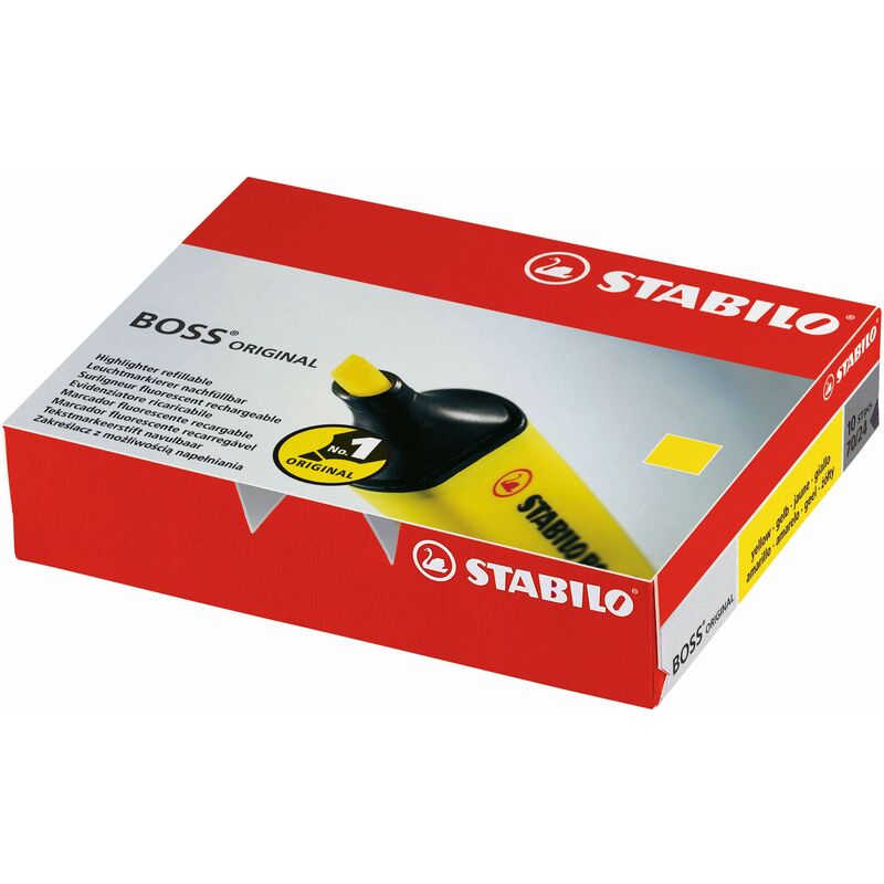 Stabilo Boss Leuchtstift, 10 Stück, gelb - 7630006761389_01_ow