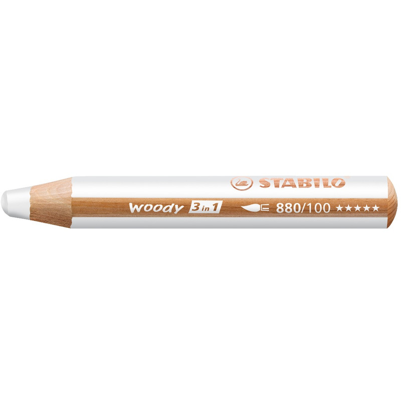 Stabilo crayon de couleur Woody 3 in 1, blanc - 4006381115452_01_ow
