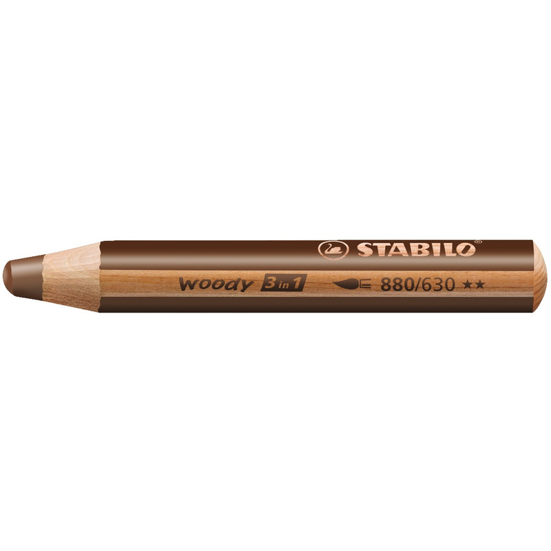 Stabilo crayon de couleur Woody 3 in 1, brun - 4006381115551_01_ow