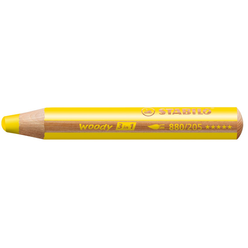 Stabilo crayon de couleur Woody 3 in 1, jaune - 4006381115469_01_ow