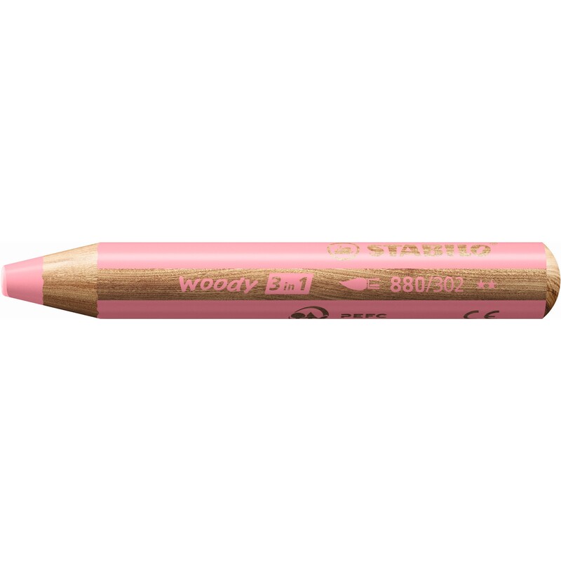 Stabilo crayon de couleur Woody 3 in 1, Pastel, rose - 4006381577915_01_ow