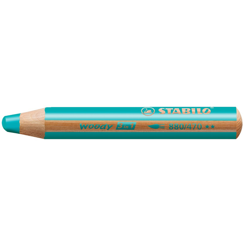 Stabilo crayon de couleur Woody 3 in 1, turquoise - 4006381188821_01_ow
