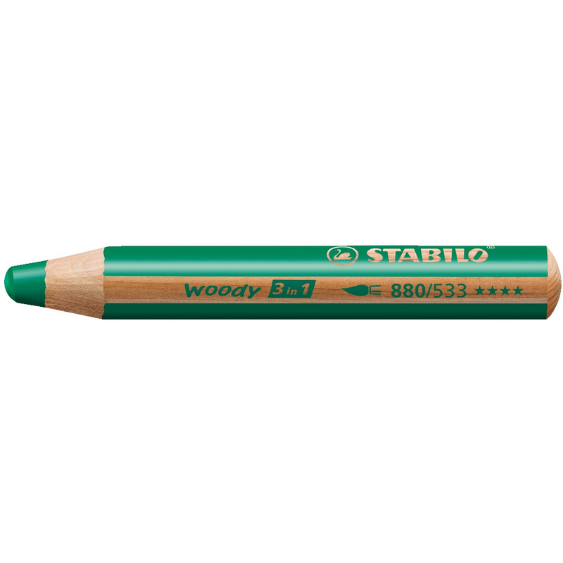 Stabilo crayon de couleur Woody 3 in 1, vert foncé - 4006381115513_01_ow