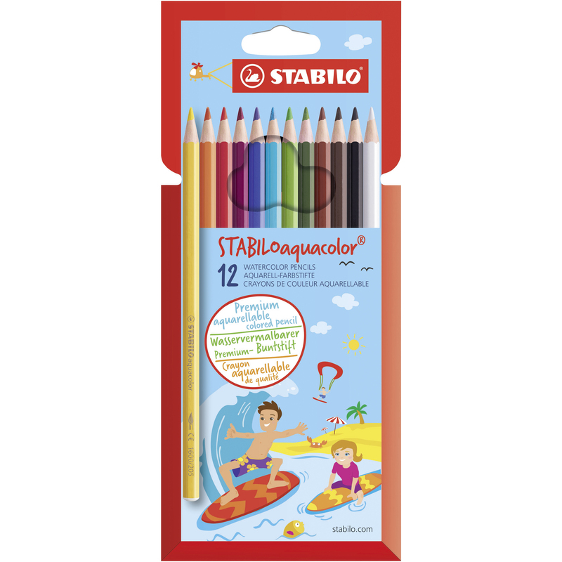 Crayon de couleur Bic Aquacouleur mine aquarelle - Etui de 18