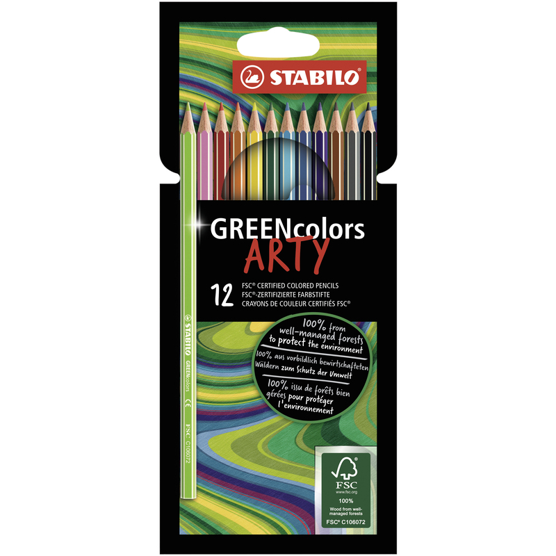 Stabilo Farbstifte GREENcolors ARTY, 12er Etui, assortiert - 4006381547246_01_ow