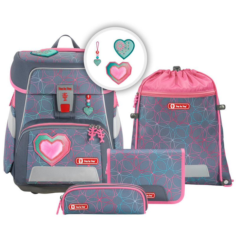 Step by Step set cartable Espace Glitter Heart Hazle 5 pi ces