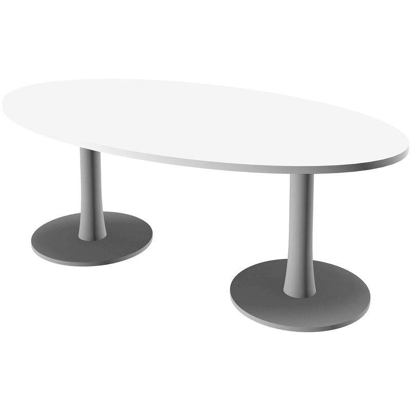 Table de conférence LINUS, ovale, 210 x 110 cm, blanc - 8029466135509_01_ow