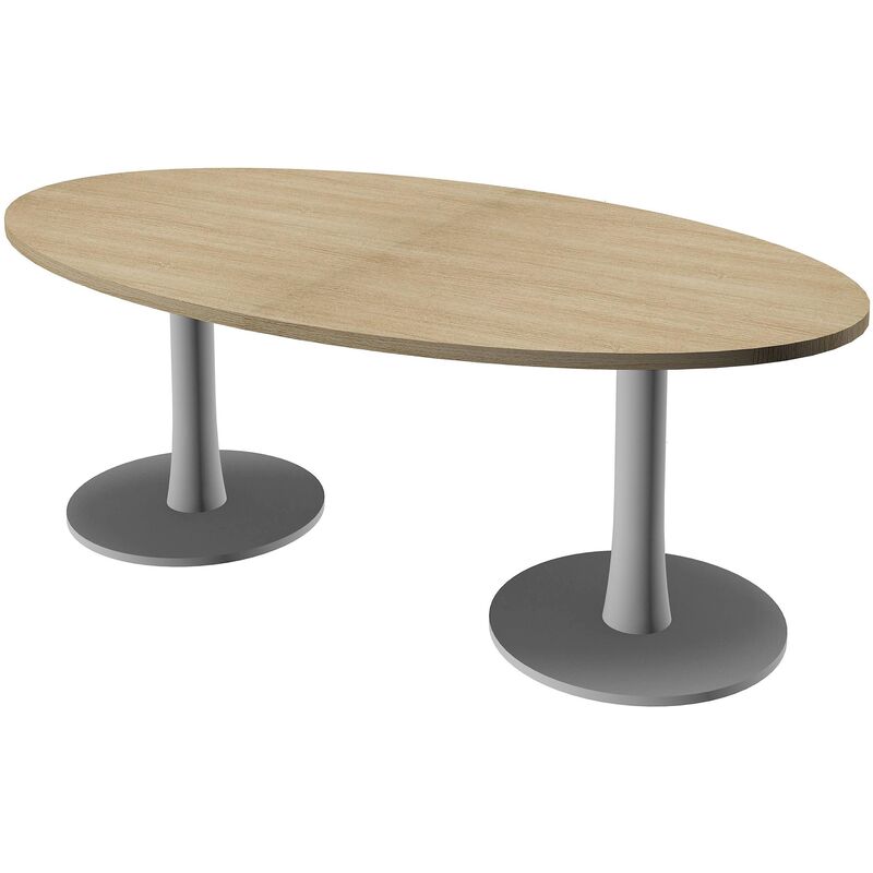 Table de conférence LINUS, ovale, 210 x 110 cm, décor orme - 8056039550254_01_ow