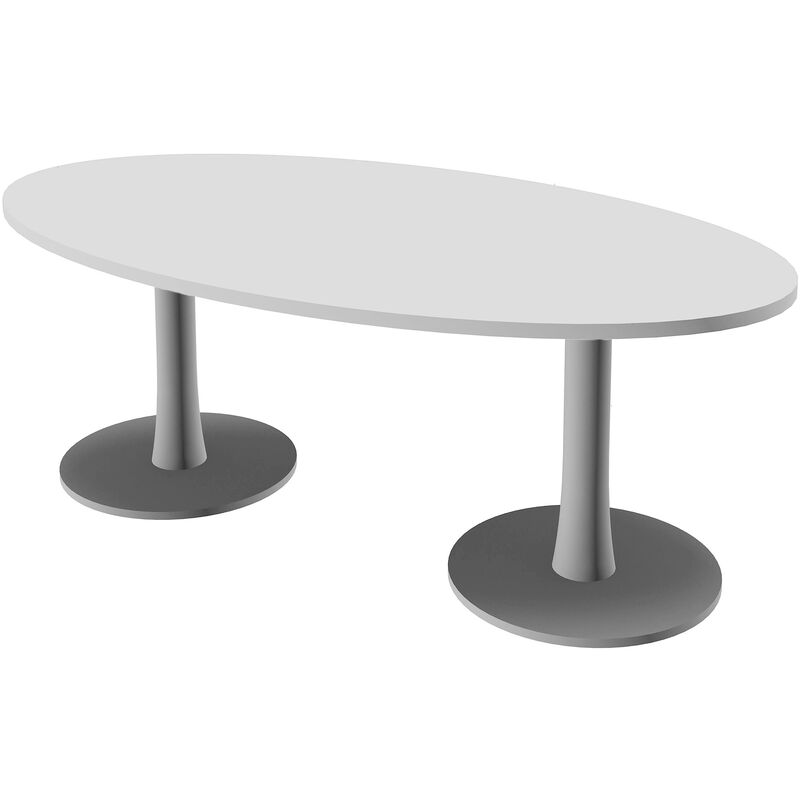 Table de conférence LINUS, ovale, 210 x 110 cm, gris - 8029466135554_01_ow