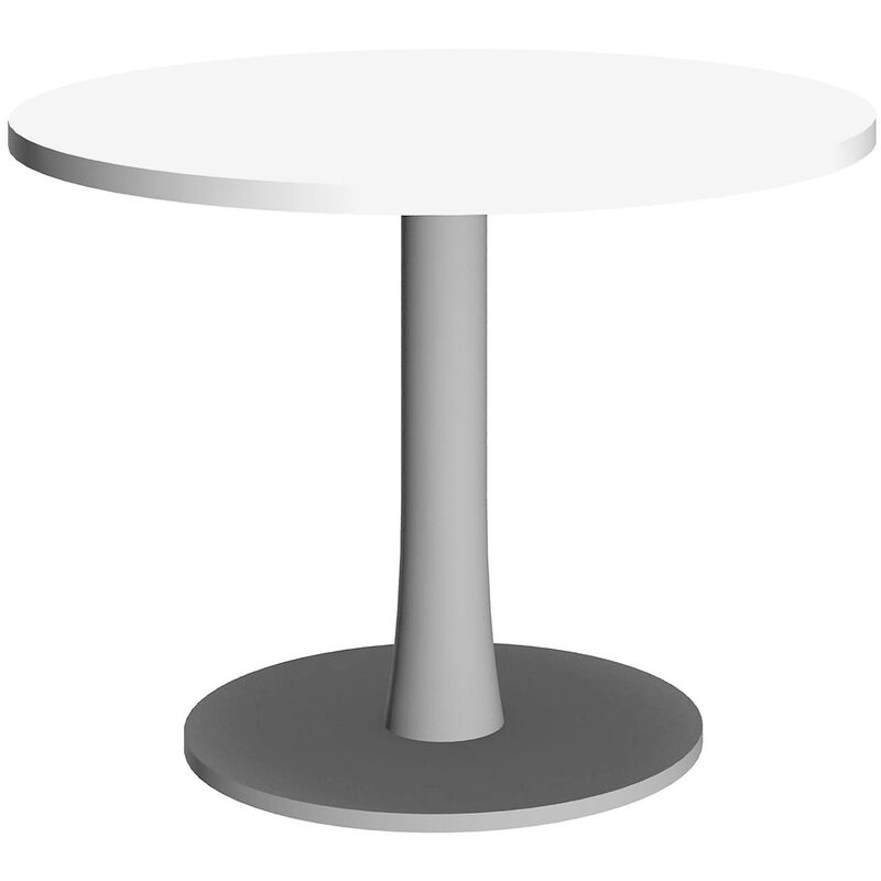 Table de conférence LINUS, rond, 100 cm, blanc - 8029466649518_01_ow