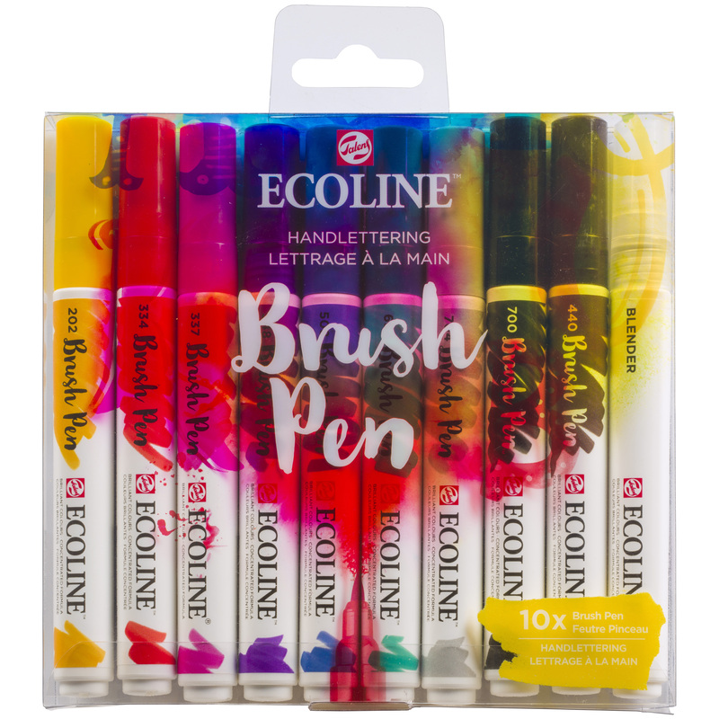Ecoline Pinselstifte Brush Pen, Handlettering, 10er Etui, assortiert - 8712079442729_01_ow